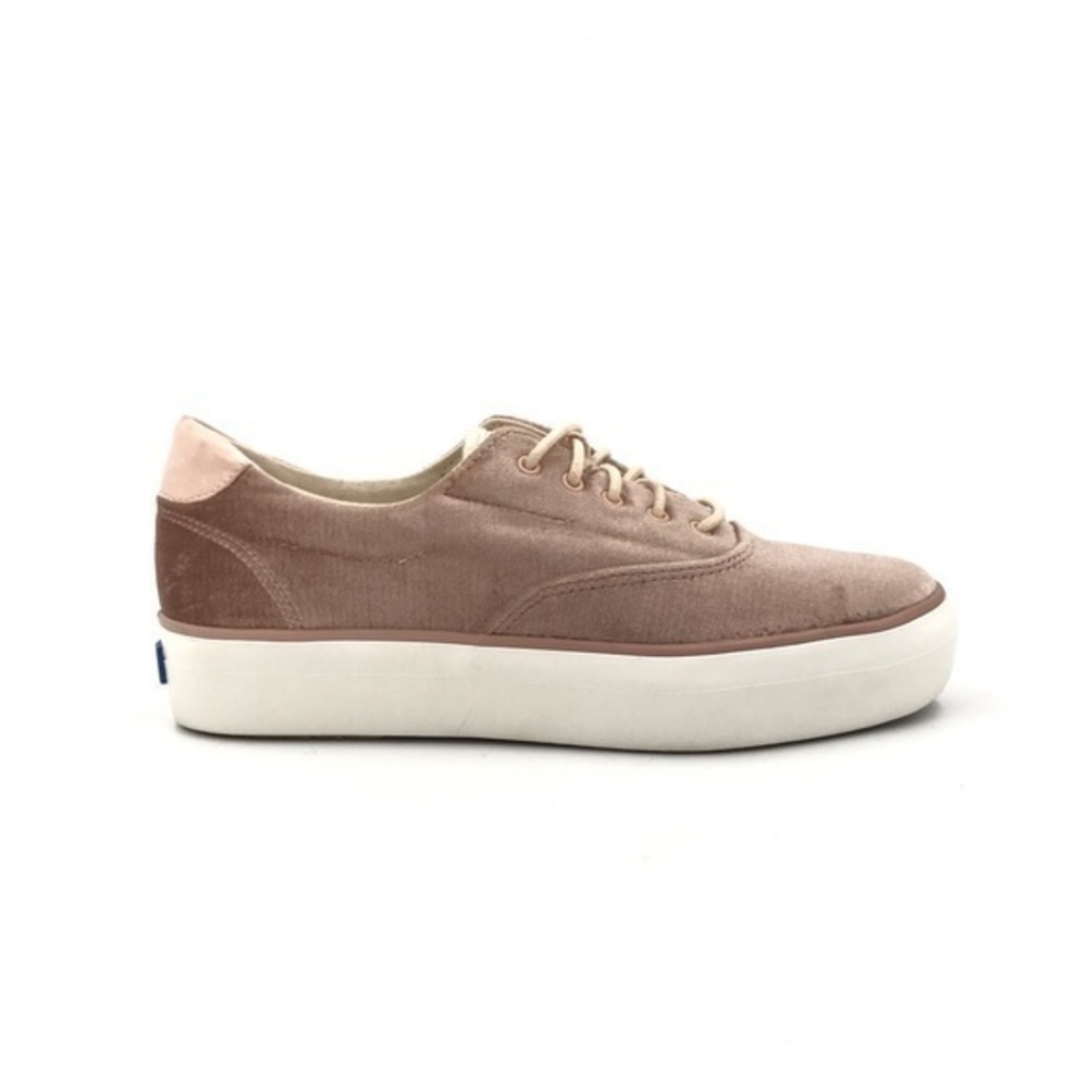 Keds Pale Pink Rise Velvet Platform Sneakers Like New Size 8